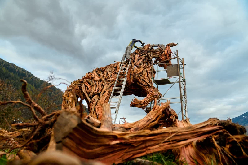 land art sculture giganti natura trentino alto adige vaia Martalar